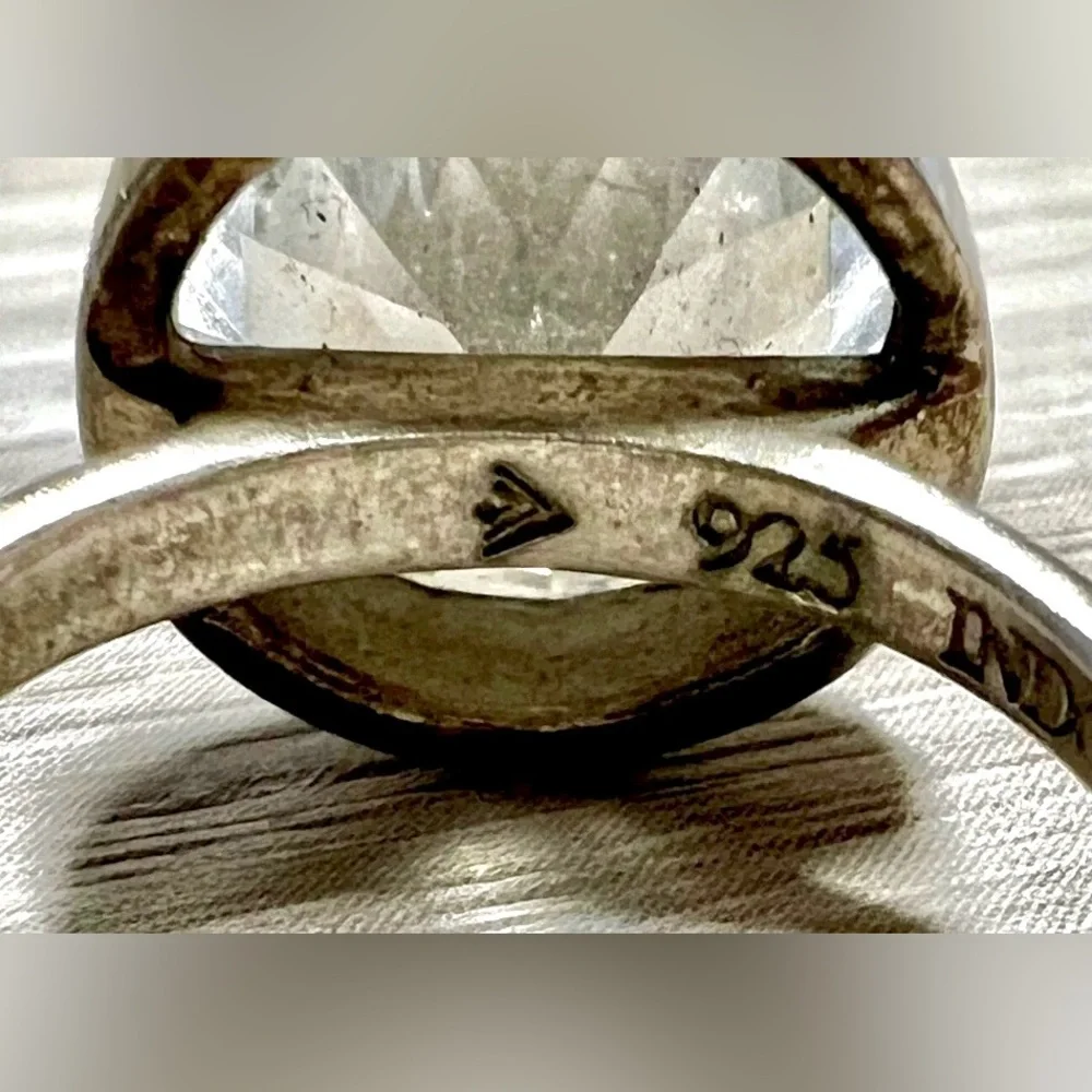 Designer Silpada Sterling Silver Cubic Zirconia Center Stack Ring, Size 5.75 - Picture 9 of 12